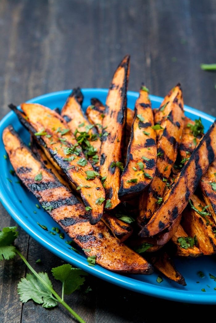 Smokey Grilled Sweet Potato Wedges