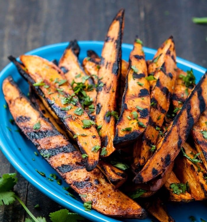 Smokey Grilled Sweet Potato Wedges