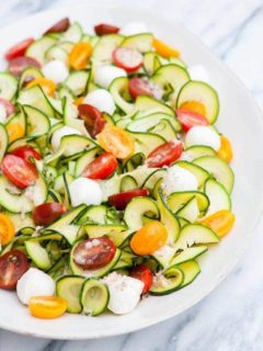 Zucchini Tomato Basil Salad with Lemon Basil Vinaigrette