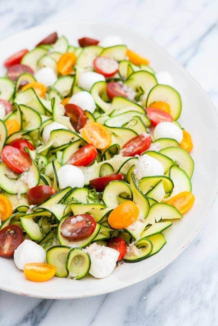 Zucchini Tomato Basil Salad with Lemon Basil Vinaigrette