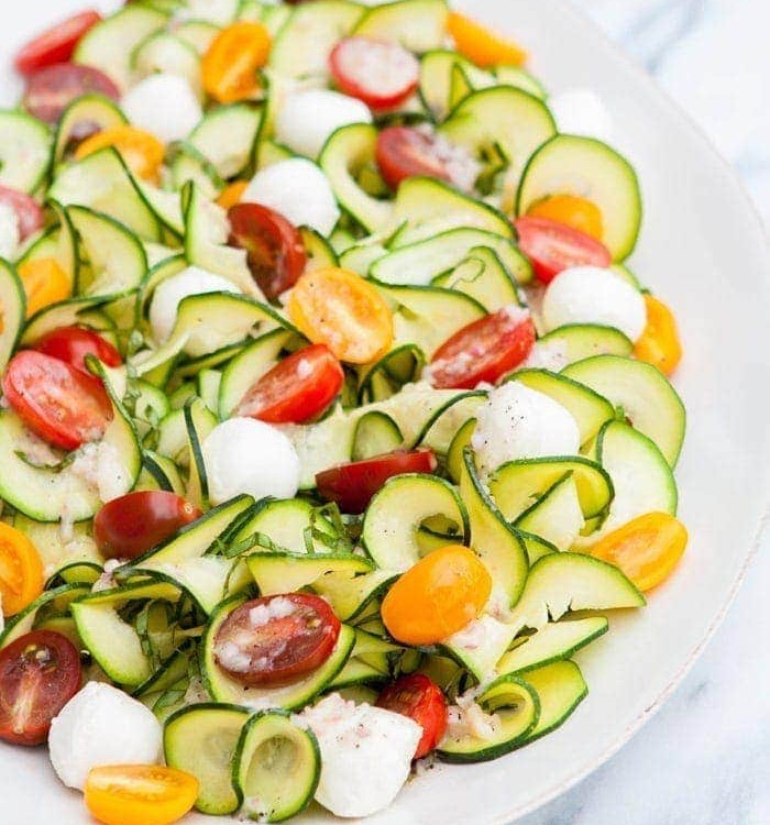 Zucchini Tomato Basil Salad with Lemon Basil Vinaigrette