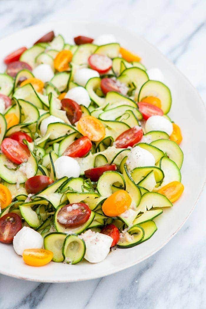 Zucchini Tomato Basil Salad with Lemon Basil Vinaigrette