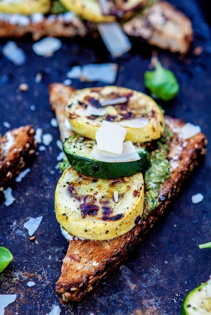 Pesto Goat Cheese Crostini