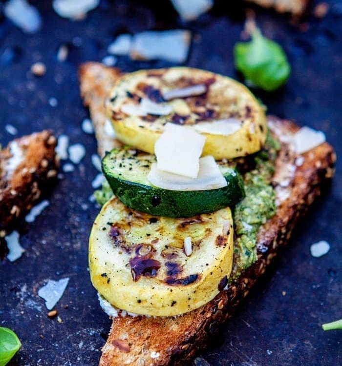 Pesto Goat Cheese Crostini