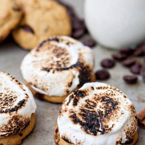 Pumpkin Chocolate Chip Cookie Smores