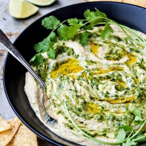 Roasted Salsa Verde Hummus Recipe