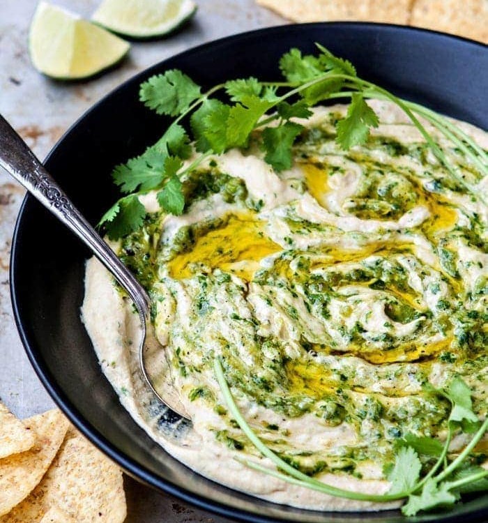 Roasted Salsa Verde Hummus Recipe