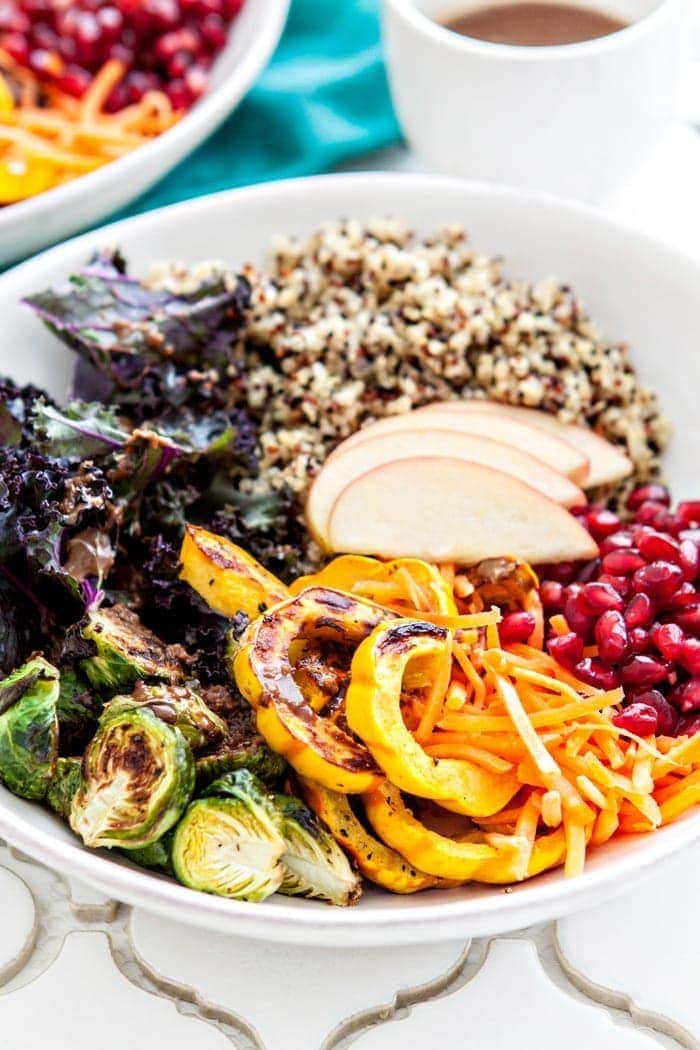 Rainbow Winter Quinoa Bowls with Maple Dijon Balsamic Dressing