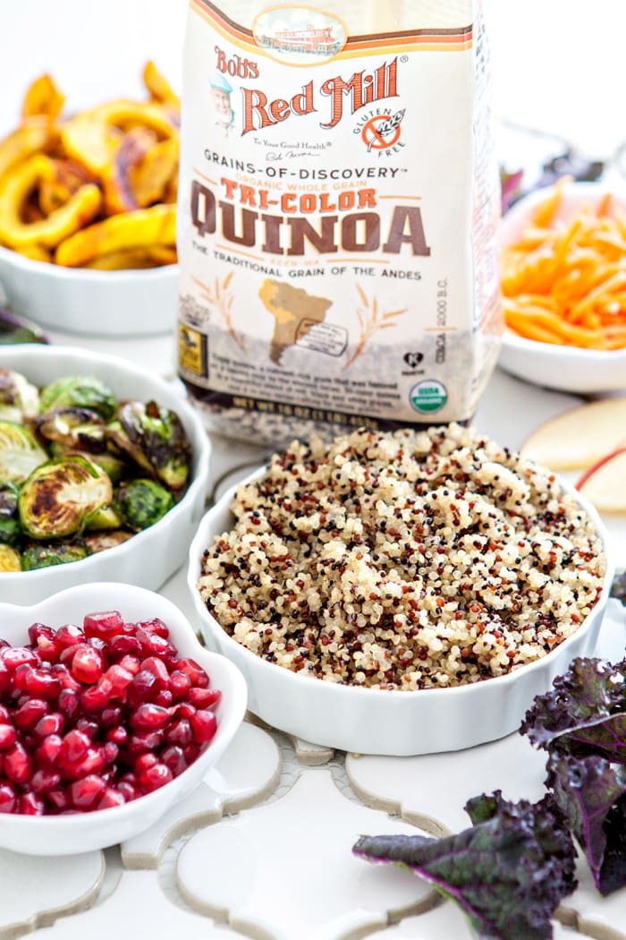 Rainbow Winter Quinoa Bowls with Maple Dijon Balsamic Dressing