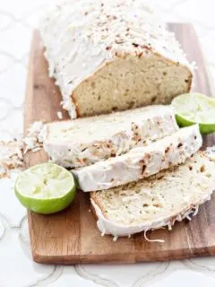 Coconut Lime Banana Bread with Lime Glaze