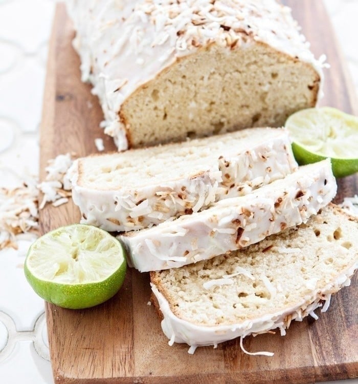 Coconut Lime Banana Bread with Lime Glaze