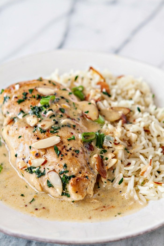 Creamy Orange Almond Chicken and Rice