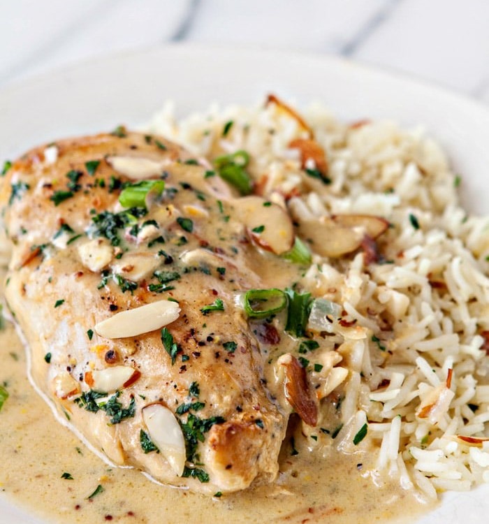 Creamy Orange Almond Chicken and Rice