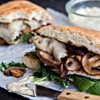 Roasted Pork Sandwich with Caramelized Onions and Mushrooms photos