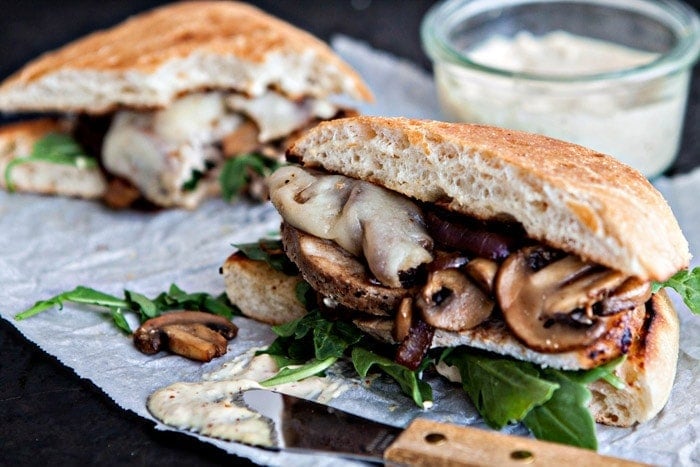 Roasted Pork Sandwich with Caramelized Onions and Mushrooms photos