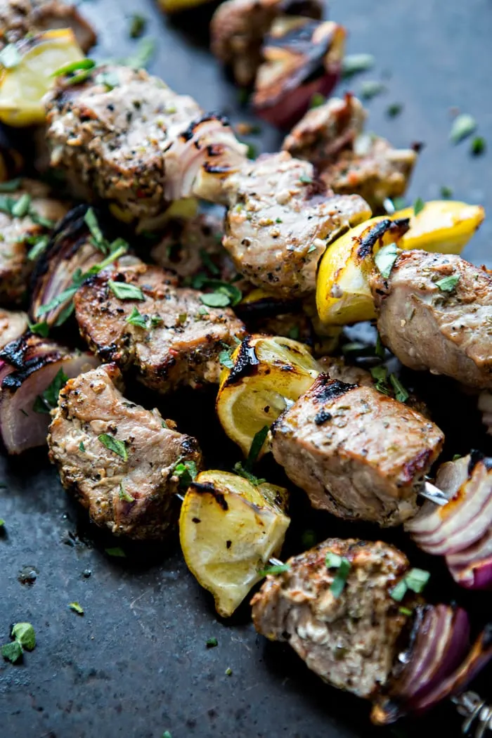Greek Pork Kebab Platter With Greek Pico De Gallo Good Life Eats Greek Pork Kebab Platter With Greek Pico De Gallo Good Life Eats