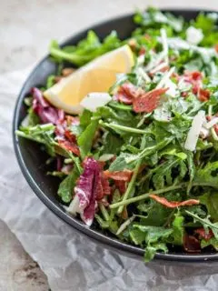 Italian Mixed Greens Salad with Prosciutto and Lemon Dijion Vinaigrette photo