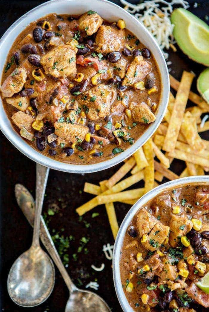 Cheesy Chicken Enchilada Chili Recipe