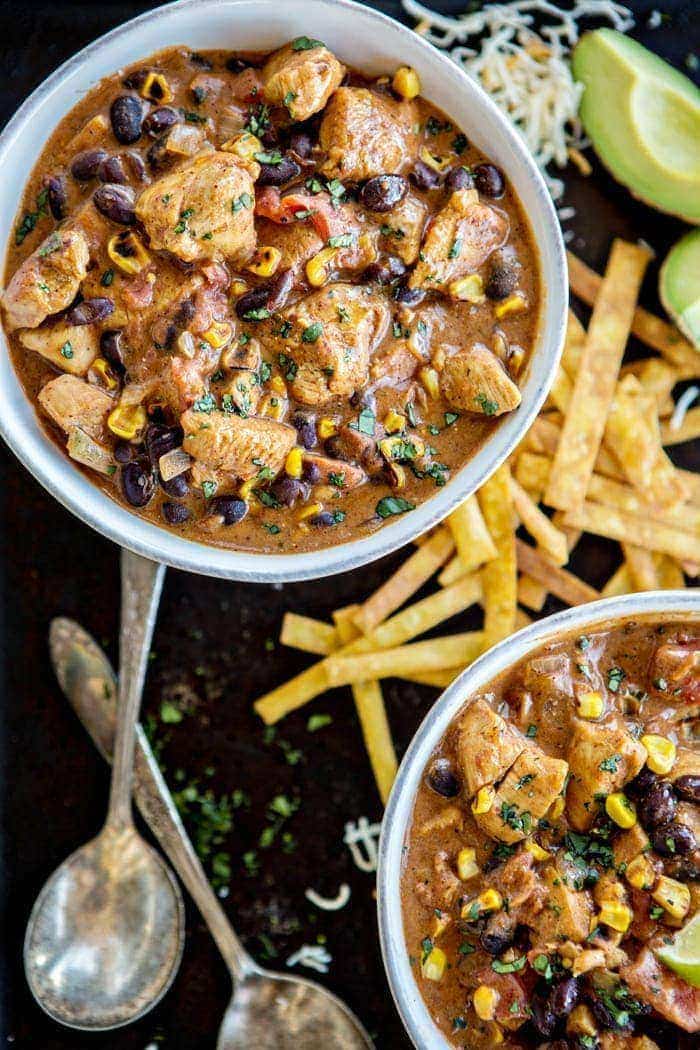 Cheesy Chicken Enchilada Chili Recipe