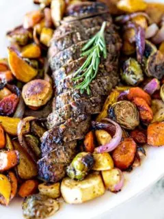 Fall Sheet Pan Pork Tenderloin with Honey Balsamic Roasted Vegetables