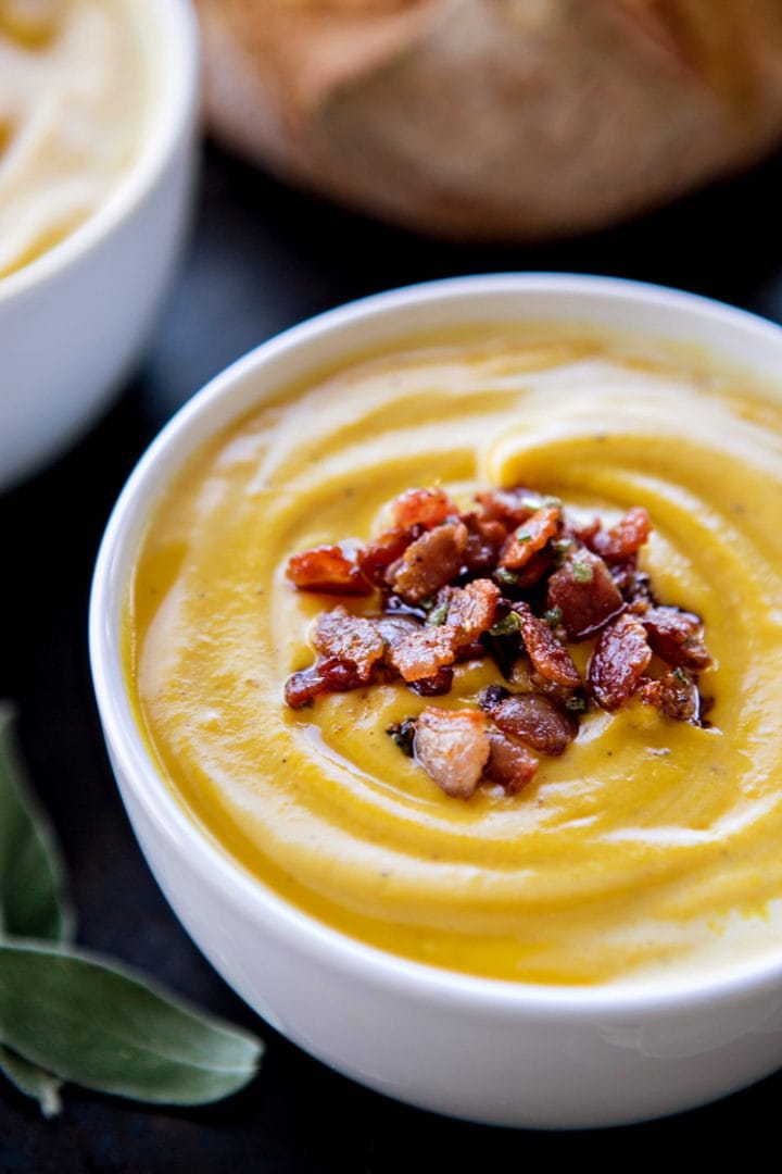 Roasted Butternut Squash Soup with Bacon and Sage Good Life Eats