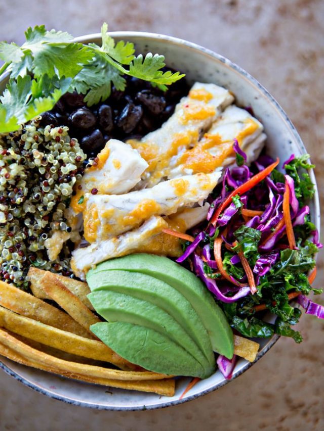 Healthy Fish Taco Quinoa Bowls with Kale Slaw! | Good Life Eats