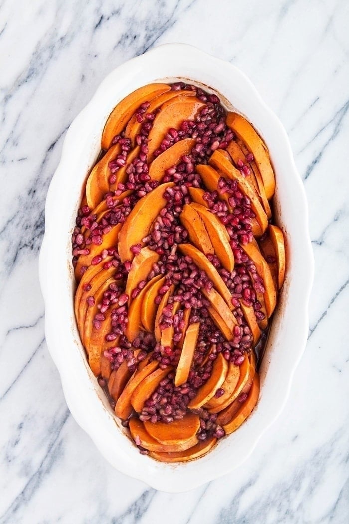 Baked Sweet Potatoes with Pomegranate - Thanksgiving Sweet Potato Recipe