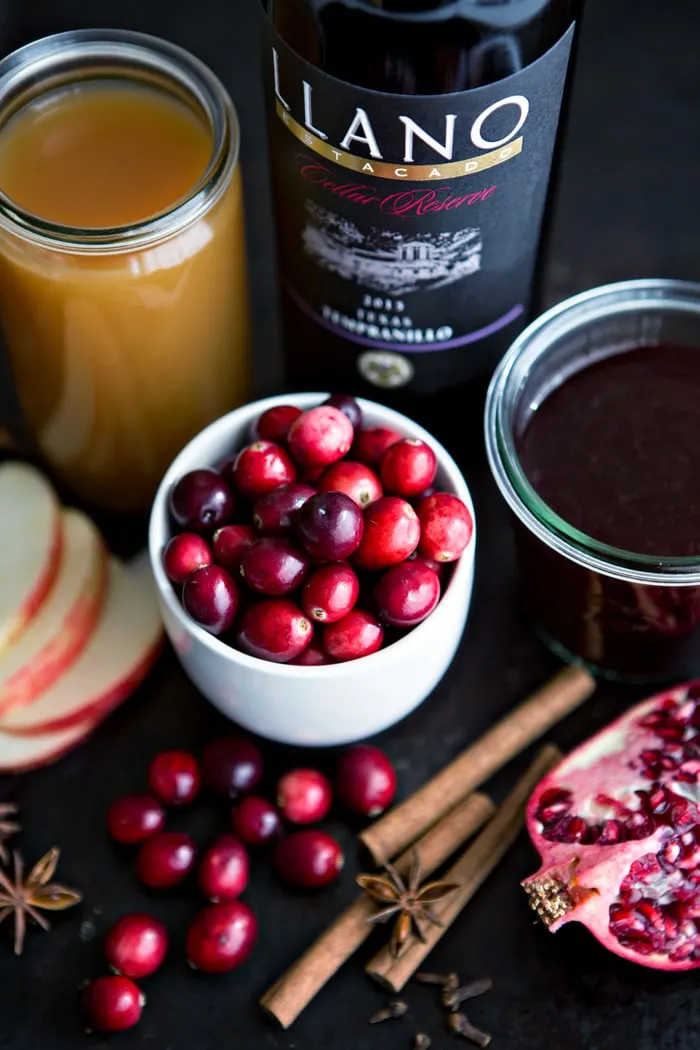 hot mulled wine spices and ingredients on countertop
