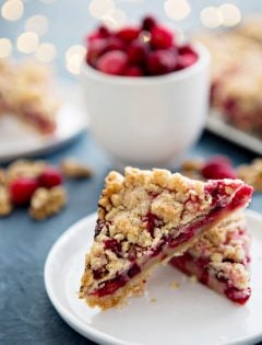 Cranberry Pomegranate Walnut Bars holiday baking recipe and photo