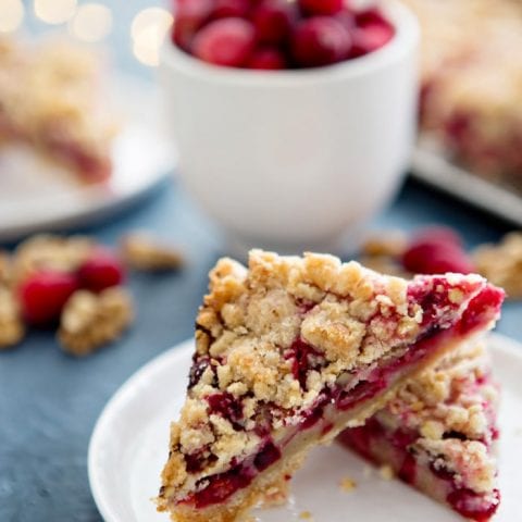 Cranberry Pomegranate Walnut Bars holiday baking recipe and photo