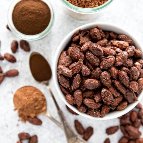 Mocha Roasted Almonds are an incredibly easy snack to make that will help you satisfy your sweet tooth without ransacking your healthy snacking goals.