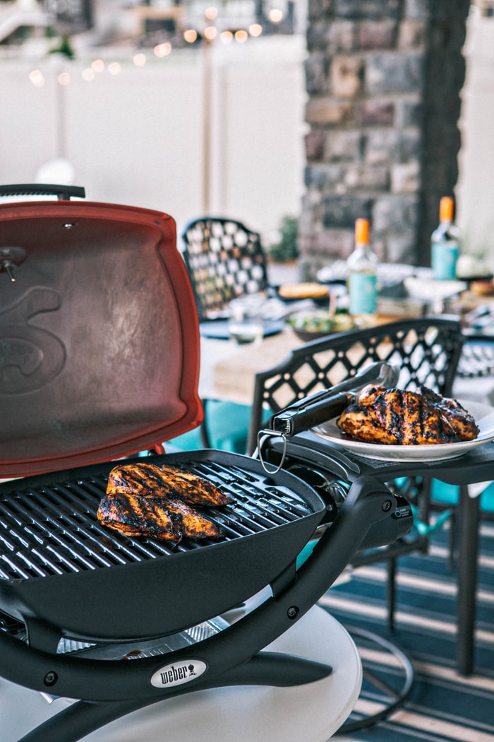 Grilled Chipotle Lime Chicken Tacos with Grilled Corn Tomato Salsa