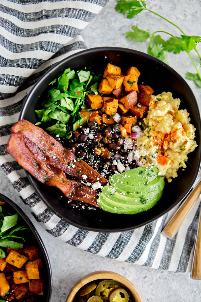 Southwest Protein Breakfast Bowls with Sweet Potato and Black Beans