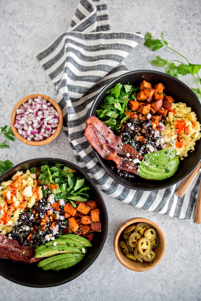 Southwest Protein Breakfast Bowls with Sweet Potato and Black Beans