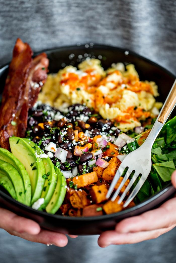 Southwest Protein Breakfast Bowls with Sweet Potato and Black Beans