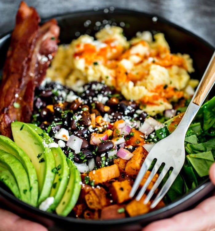 Southwest Protein Breakfast Bowls with Sweet Potato and Black Beans