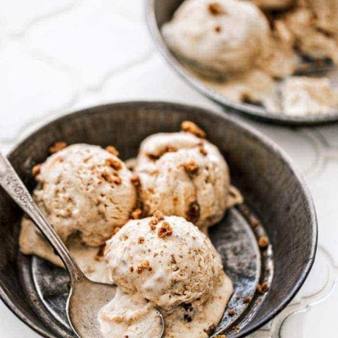 No Churn Pumpkin Spice Ice Cream and Pumpkin Caramel and Gingersnaps photo and recipe