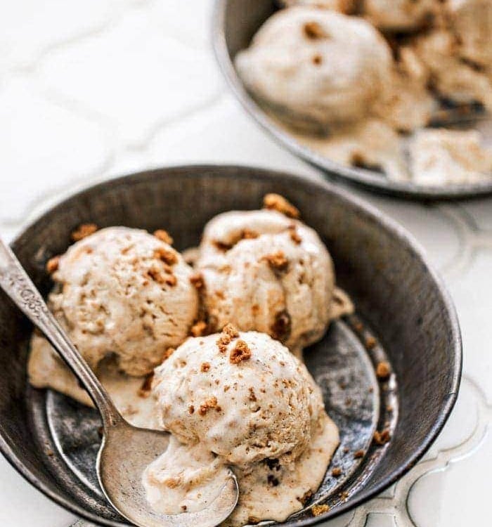 No Churn Pumpkin Spice Ice Cream and Pumpkin Caramel and Gingersnaps photo and recipe