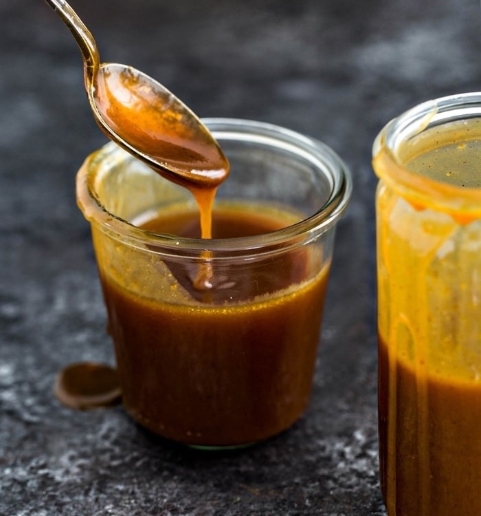 Pumpkin Spice Salted Caramel Sauce with Real Pumpkin recipe and 8 ways to use homemade caramel sauce