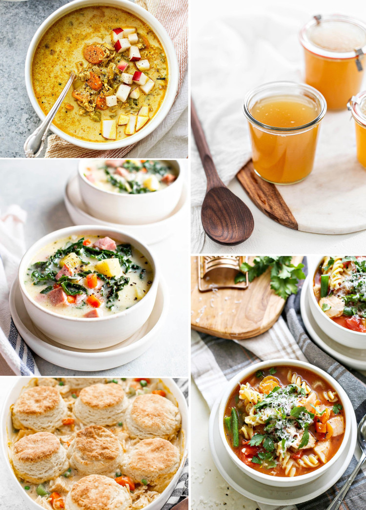 collage of recipes to make using thanksgiving leftovers