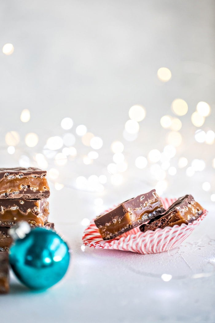 These Milk Chocolate Caramel Crunch Bars are like Homemade 100 Grand Bars, but even better!