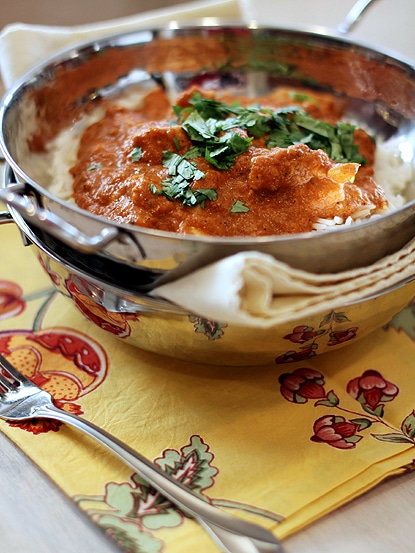 Indian Butter Chicken with Basmati Rice and Homemade Naan