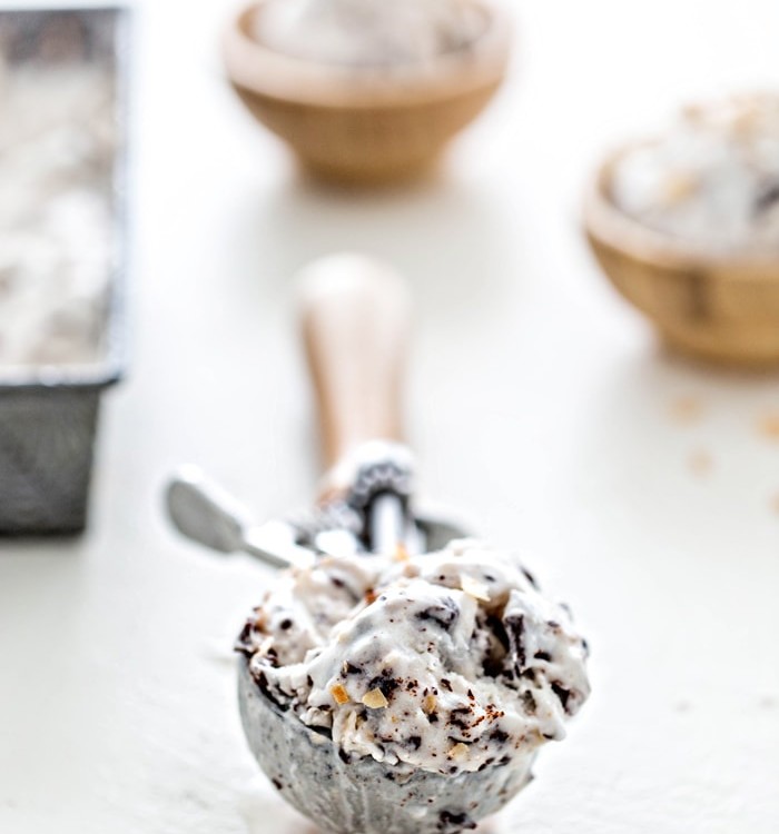 ice cream scoop with ice cream on a white background