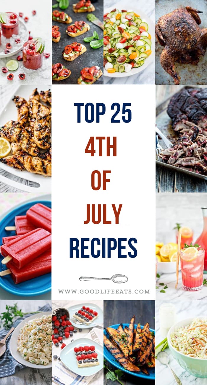 collage of favorite recipes for 4th of july