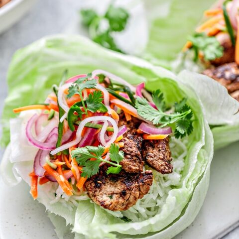 lettuce wrap on a platter