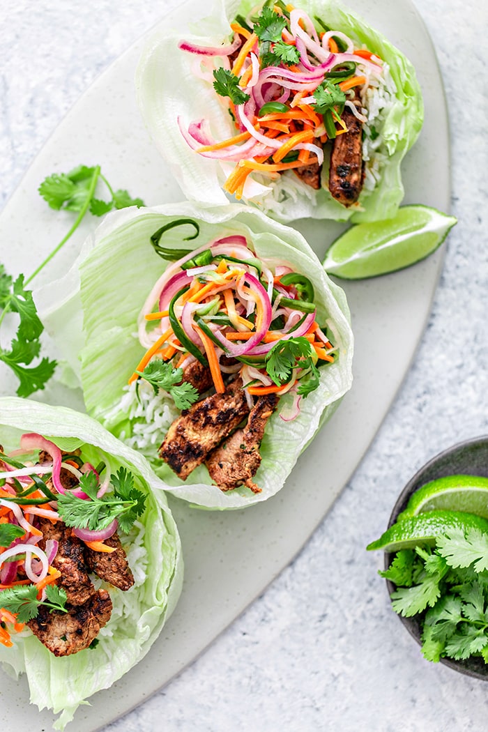 lettuce wraps on a platter