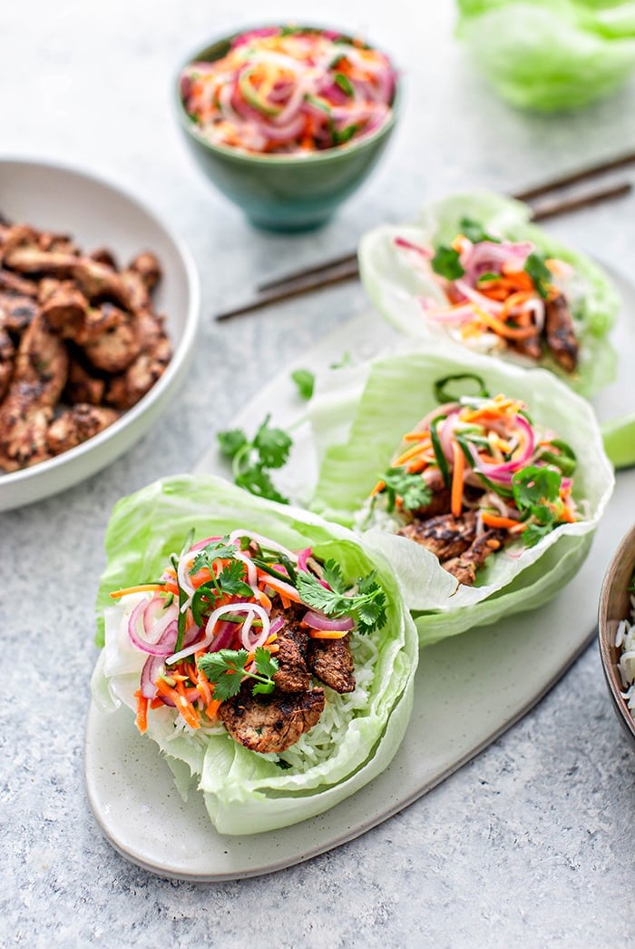 lettuce wrap on plate