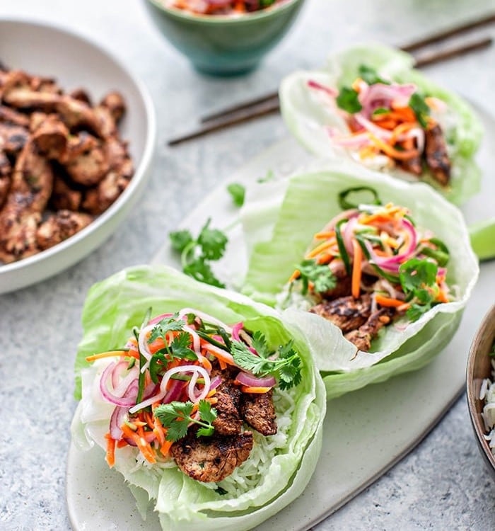 lettuce wrap on plate