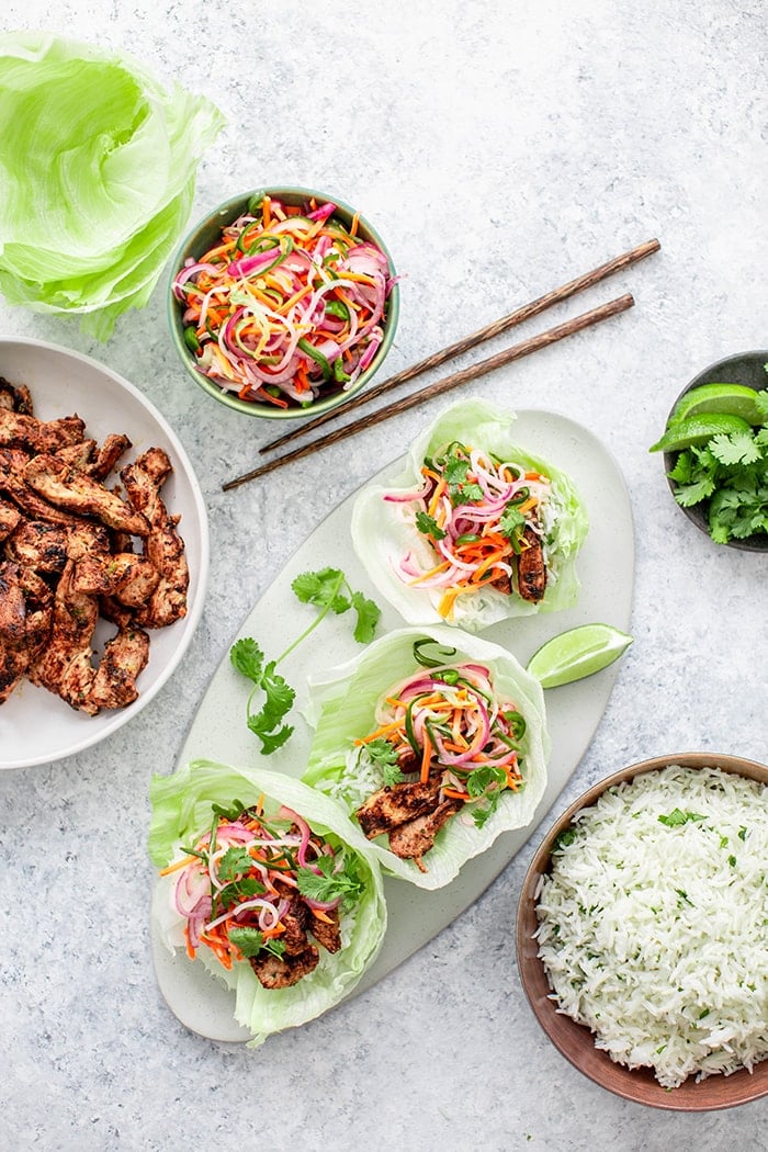 lettuce wrap place setting