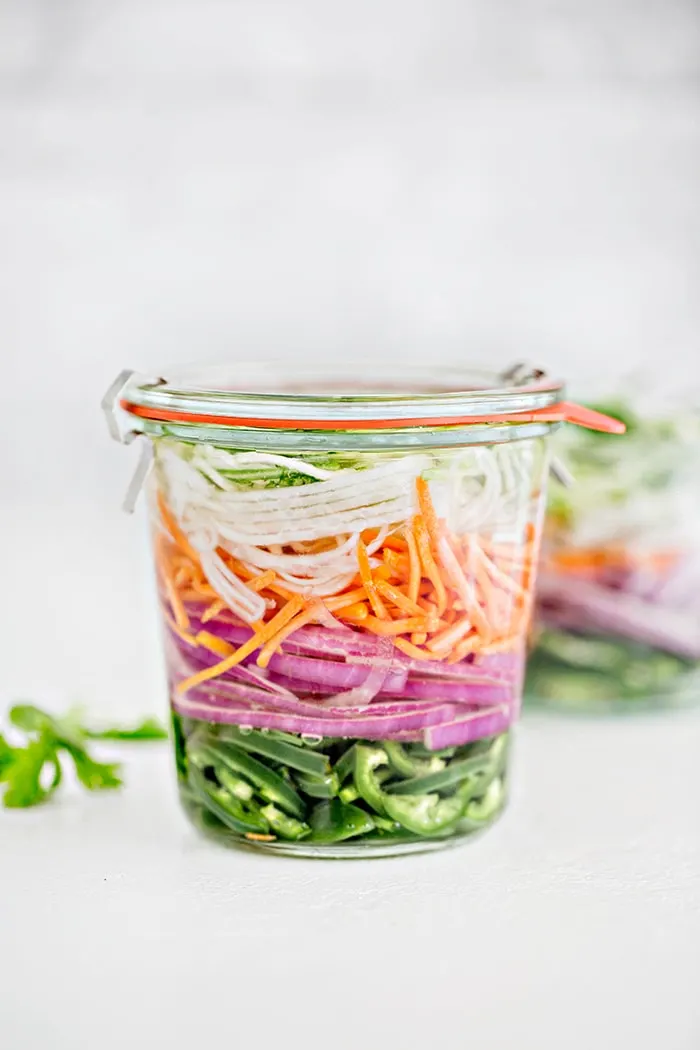 jar of pickled vegetables